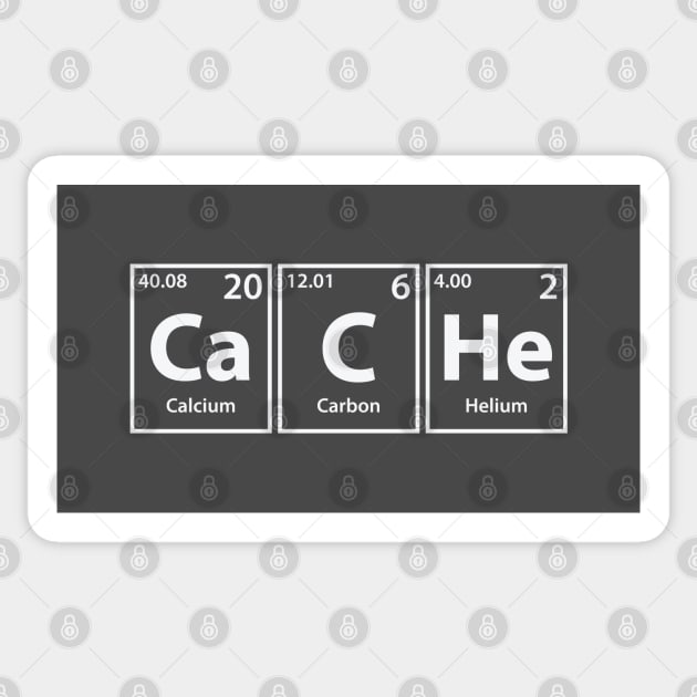 Cache (Ca-C-He) Periodic Elements Spelling Sticker by cerebrands